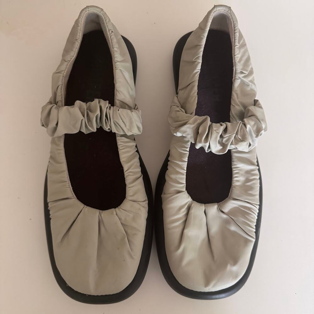 Camper Onda Flat Gray Black Mary Jane Shoes Size EU 39 US 8.5
